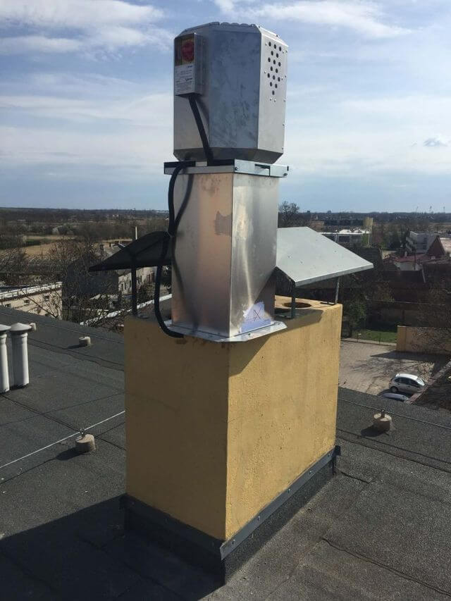 wentylator harmann jednostka zewnętrzna na dachu restauracji